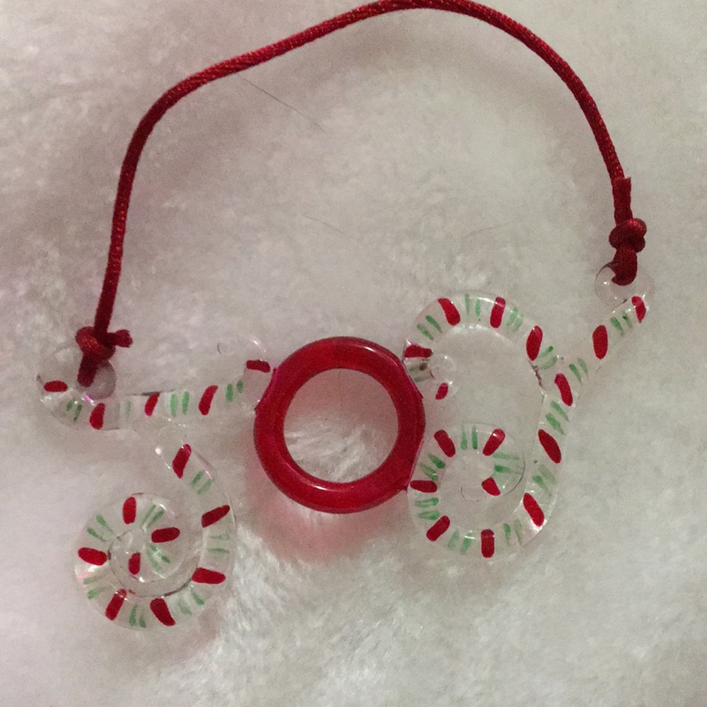 Spiral Glass Ornament with Red and Green Accents